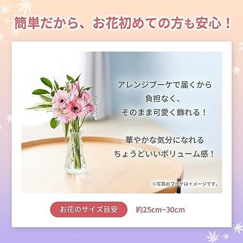 お花8本と花瓶セット(クリア2) Happy Birthday カード付き
