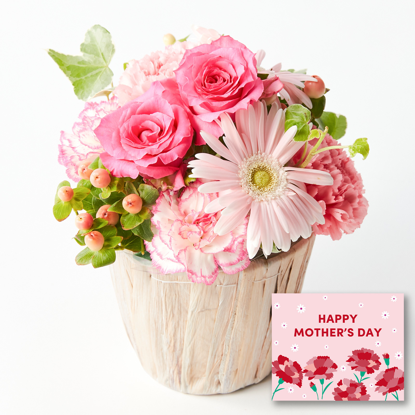 アレンジメント Sサイズ ピンク【母の日カード付き】