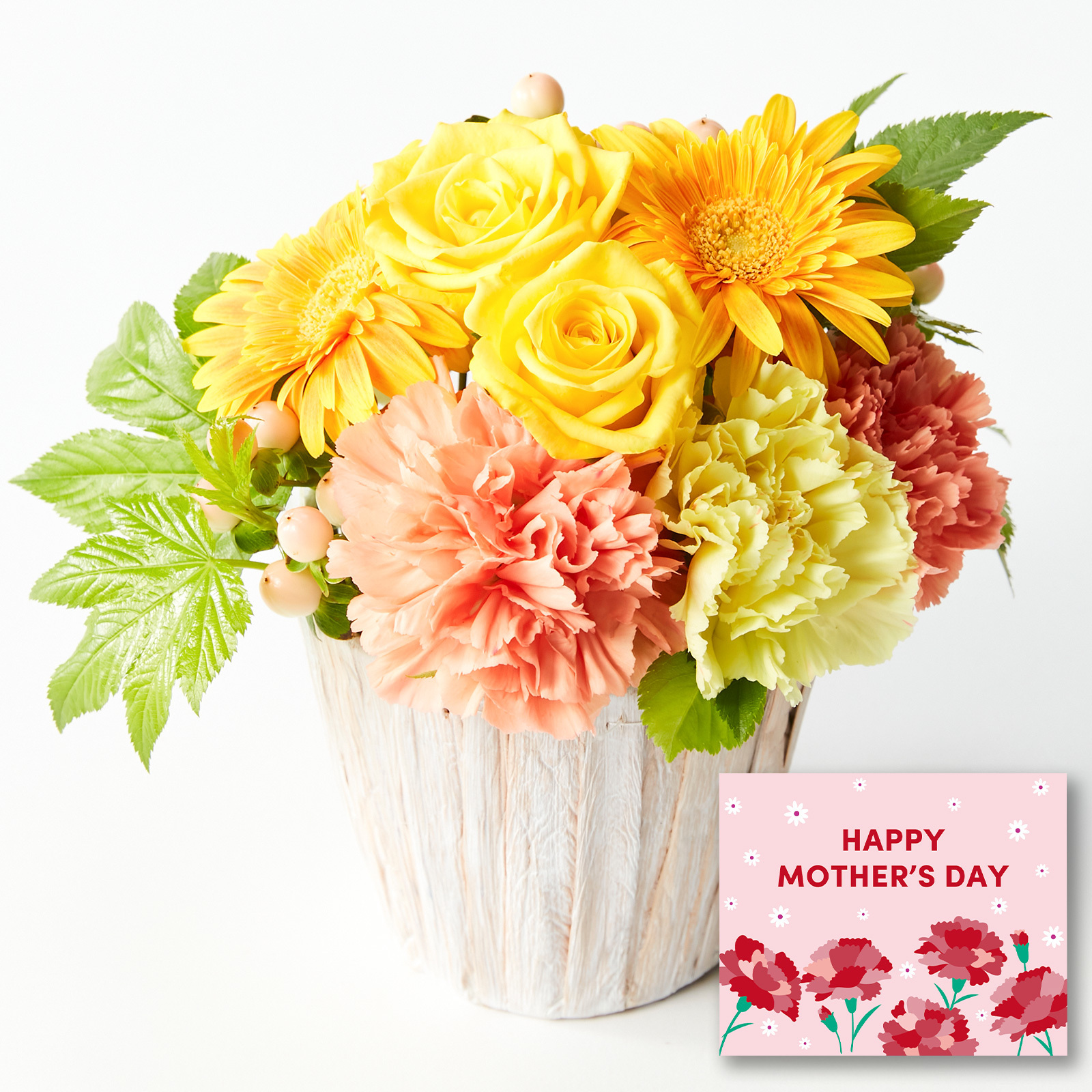 アレンジメント Sサイズ イエロー【母の日カード付き】