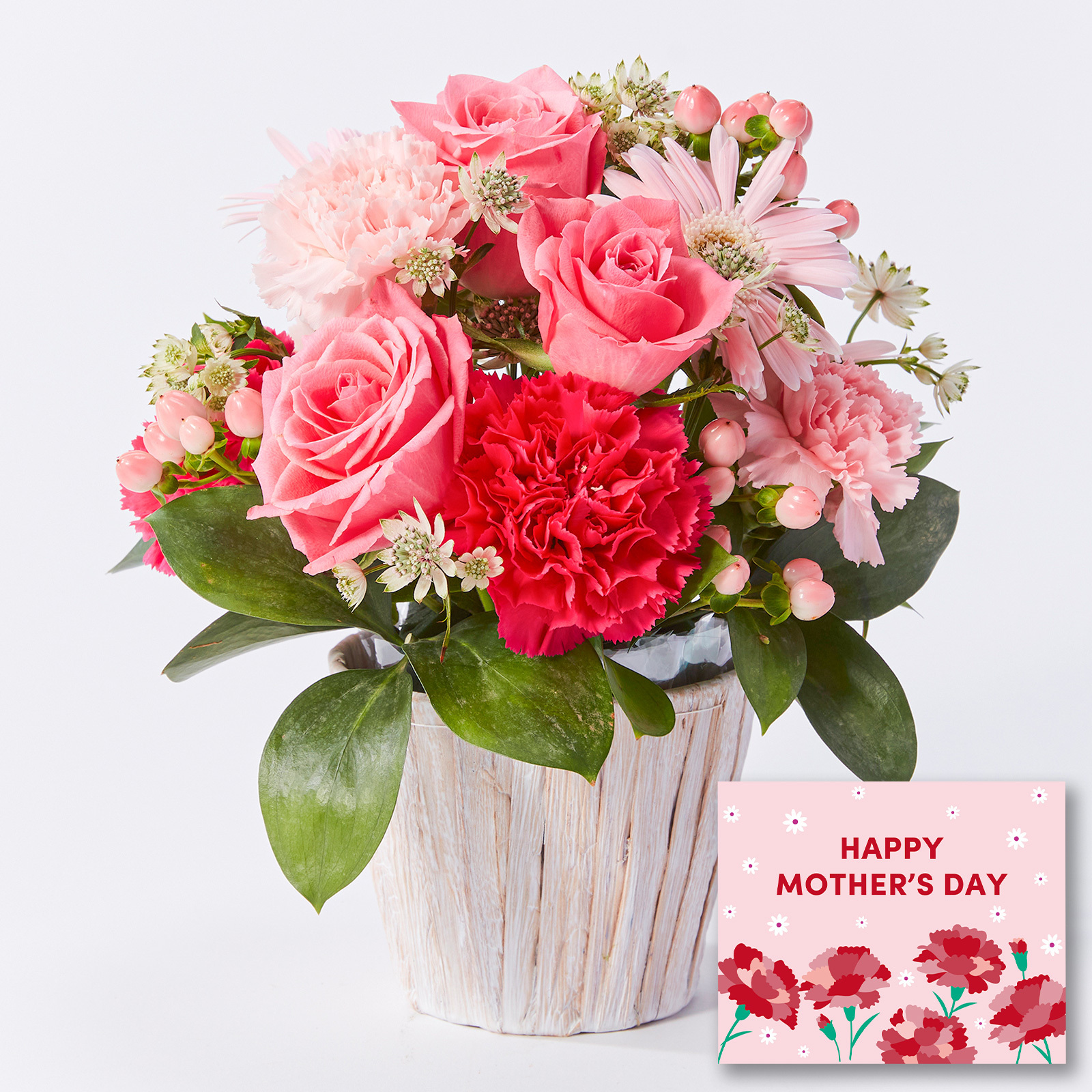 アレンジメント Mサイズ ピンク【母の日カード付き】