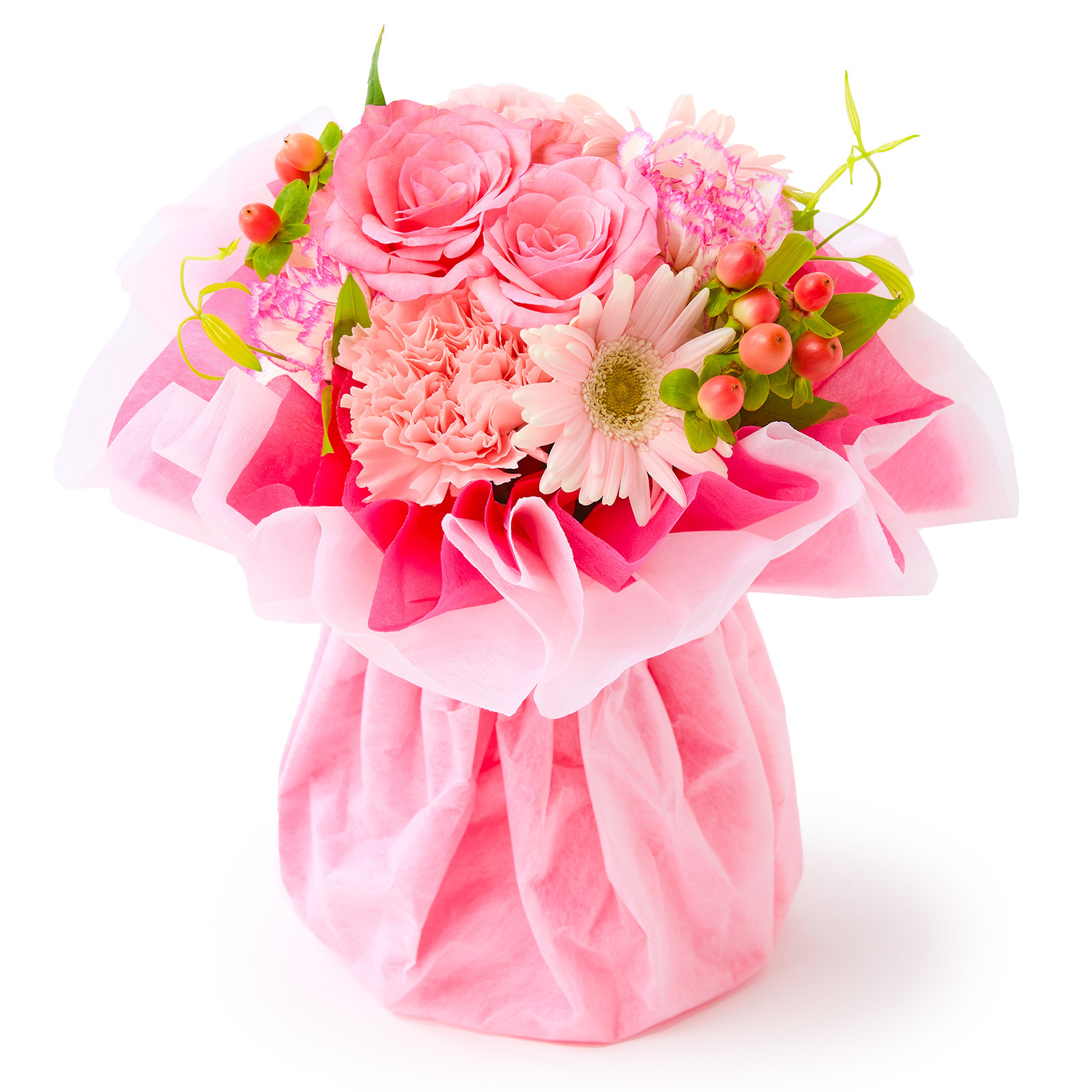 そのまま飾れるブーケ Sサイズ ピンク【母の日カード付き】