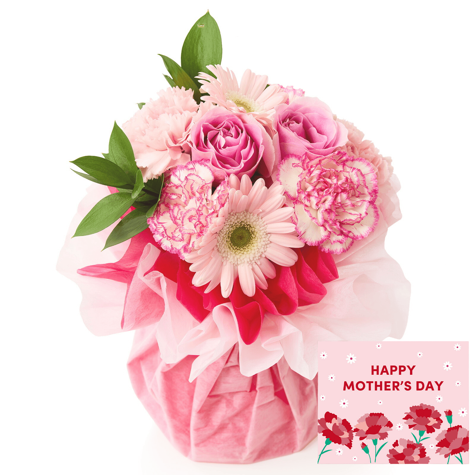 そのまま飾れるブーケ Sサイズ ピンク【母の日カード付き】