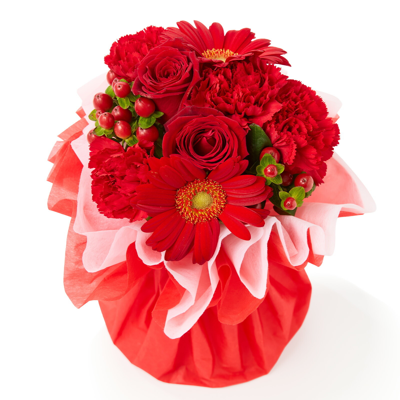 そのまま飾れるブーケ Sサイズ 赤【母の日カード付き】