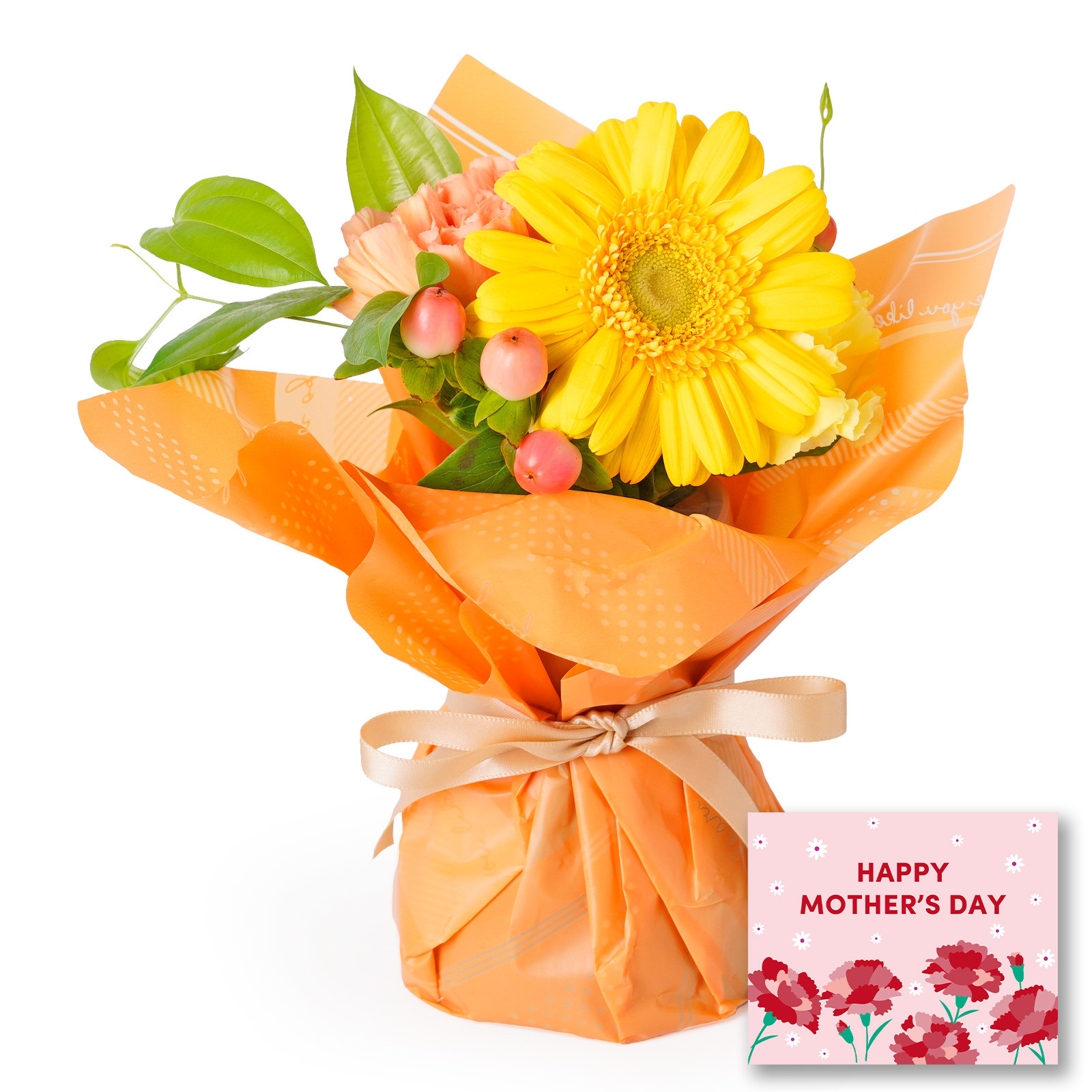 そのまま飾れるブーケ XSサイズ イエロー【母の日カード付き】