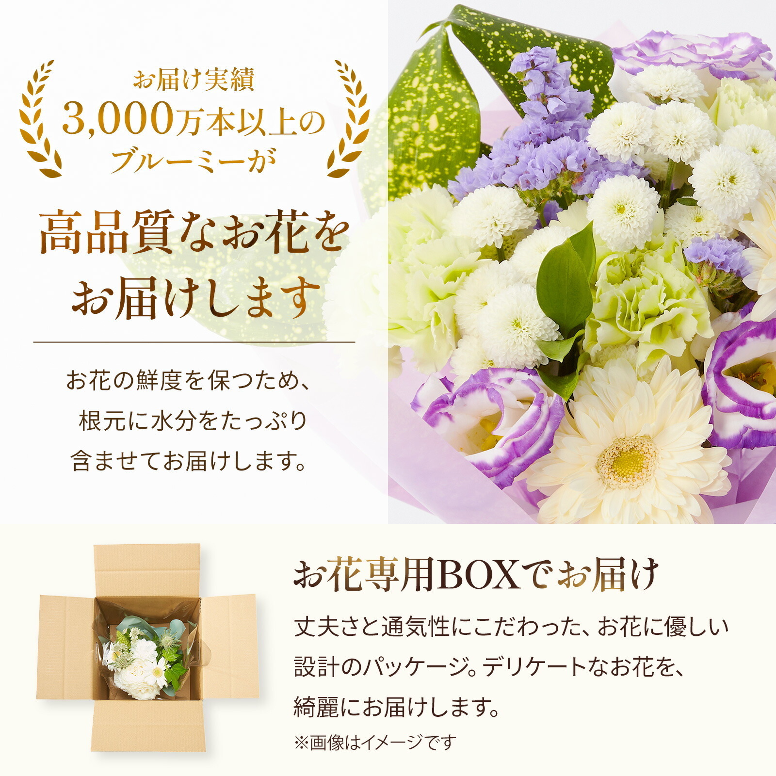 【お盆・初盆】線香付き　お供えの花束(青・紫)Sサイズ
