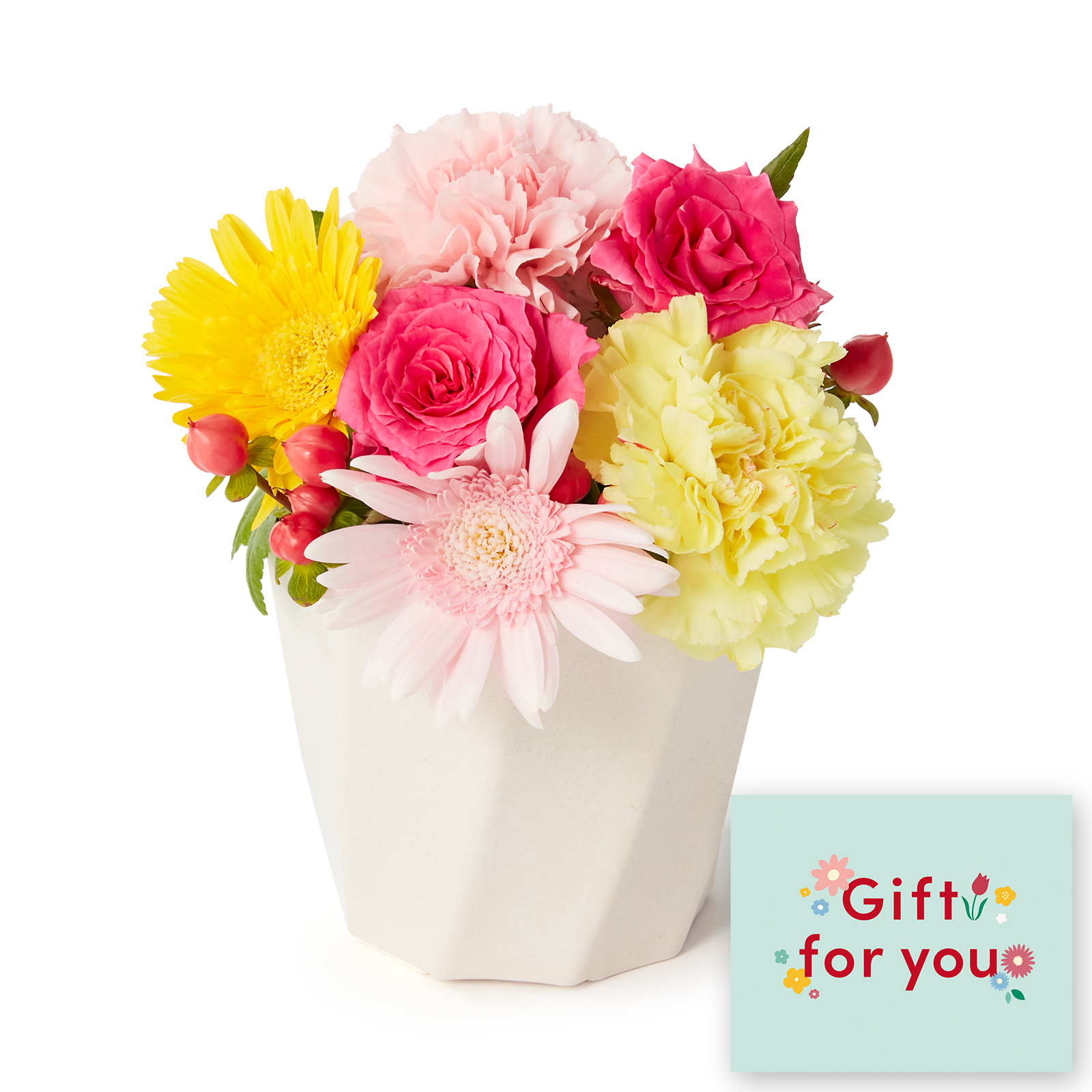 アレンジメント(カラフル)Sサイズ　Gift for youカード付き