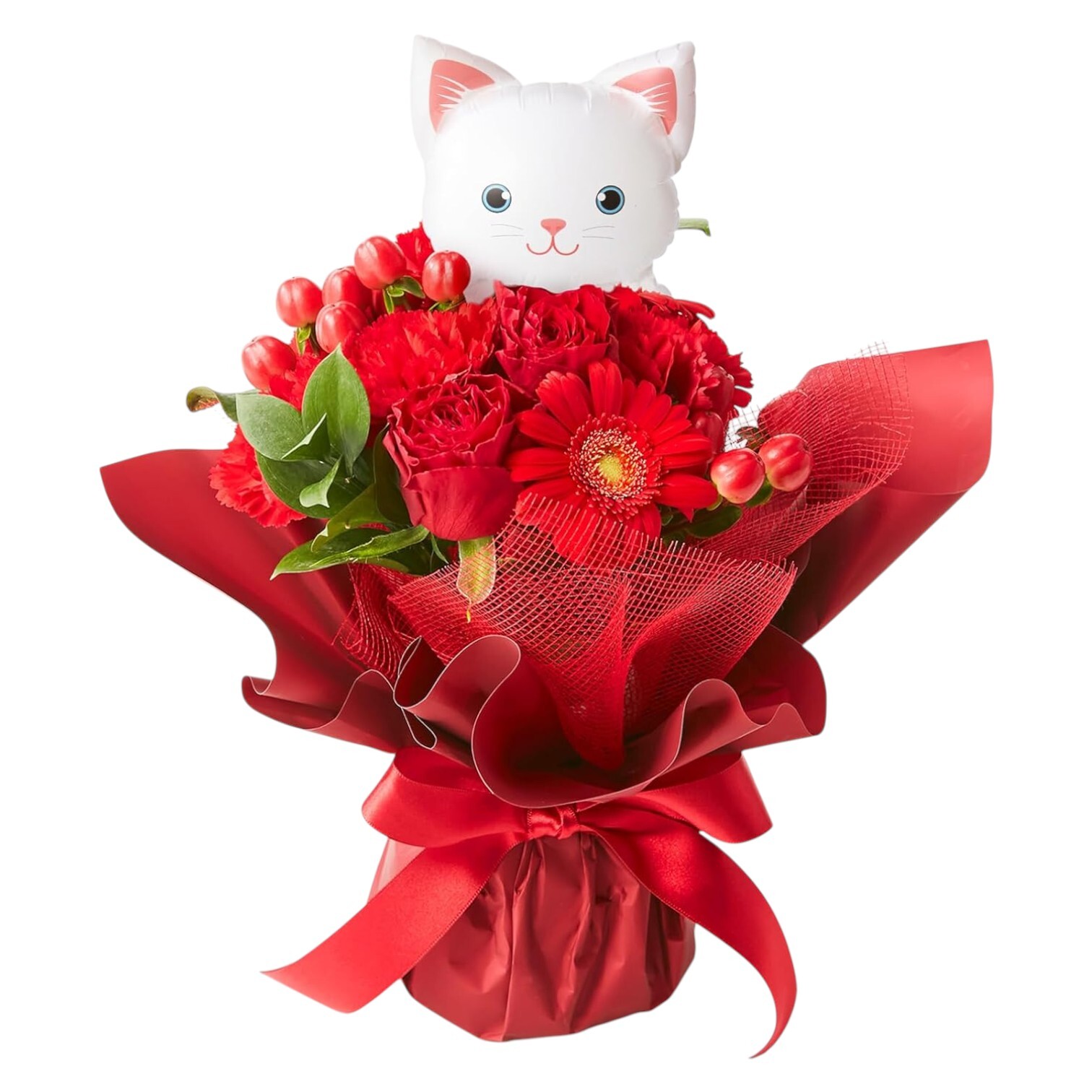 商品オプション ねこバルーン付き そのまま飾れる 花束・フラワー