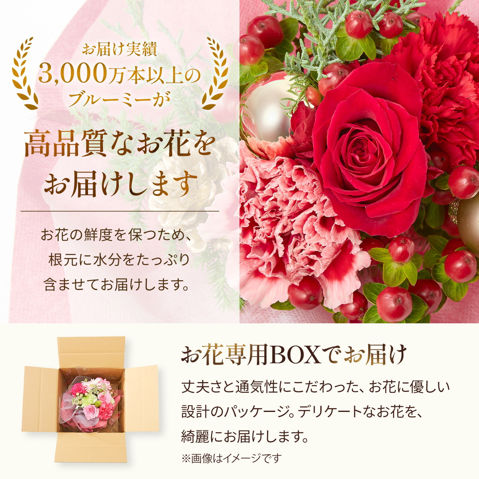 そのまま飾れるブーケ(クリスマスver、Sサイズ)