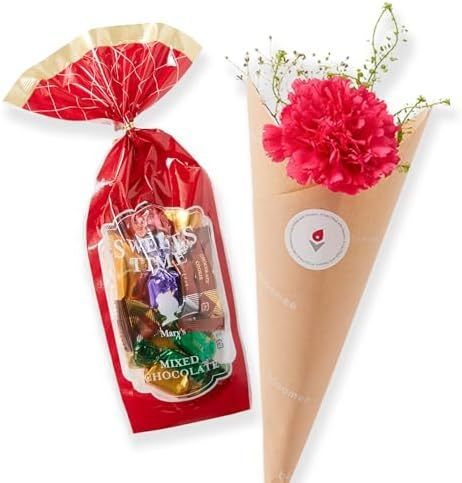 メリーチョコレート チョコレートミックスとお花3本