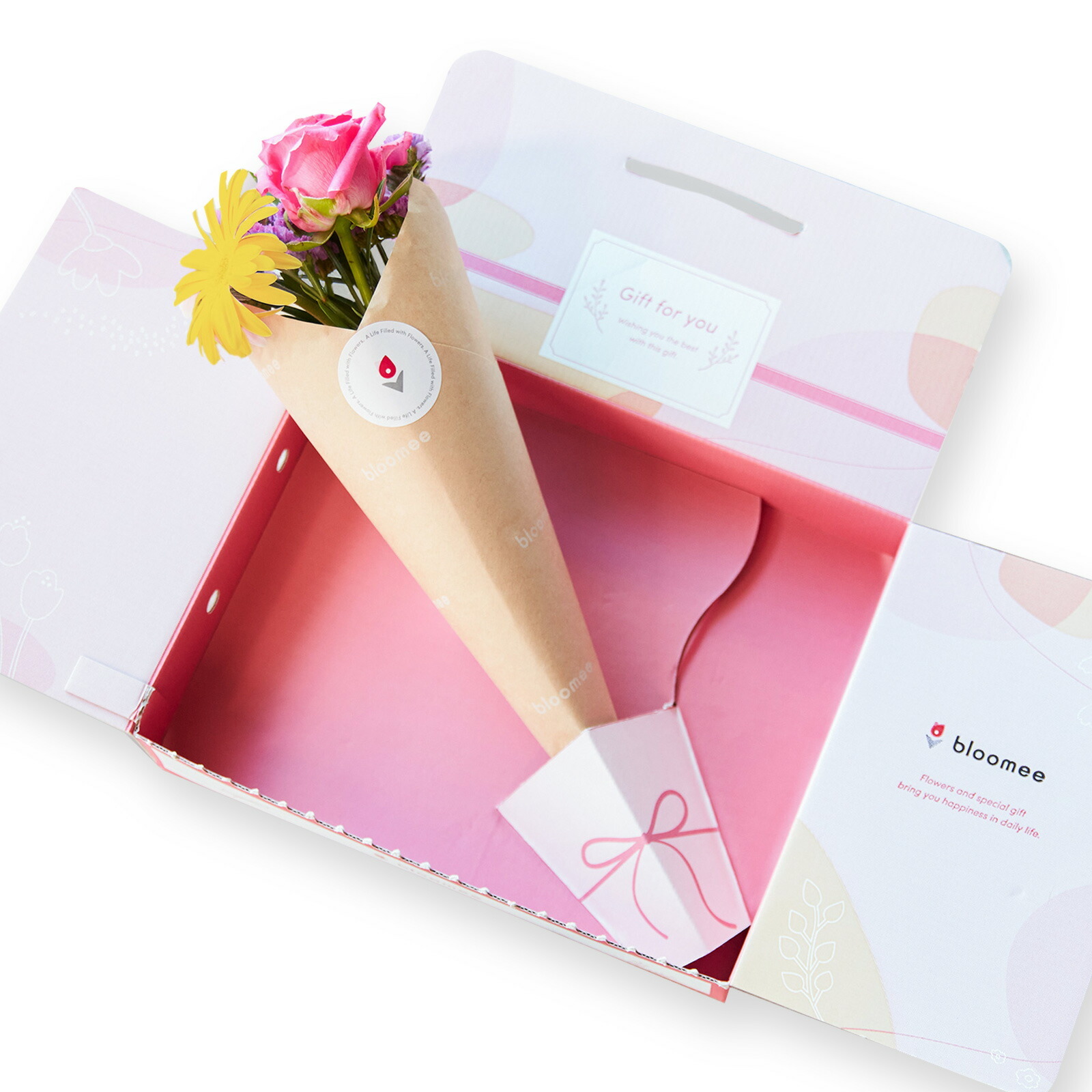 季節のお花ブーケ(4本) クリスマスカード付き