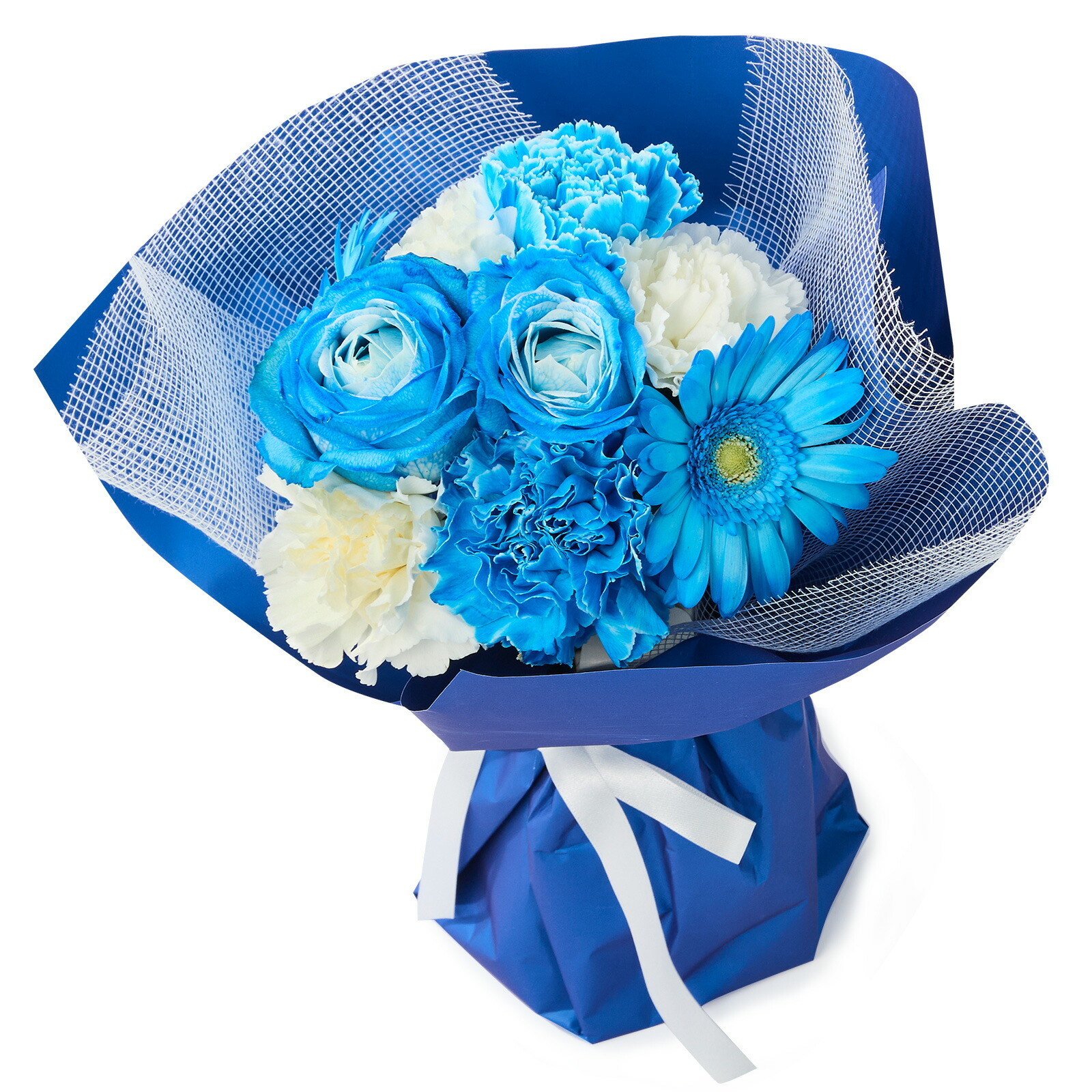 そのまま飾れるブーケ(ブルー、Sサイズ) Gift for youカード付き