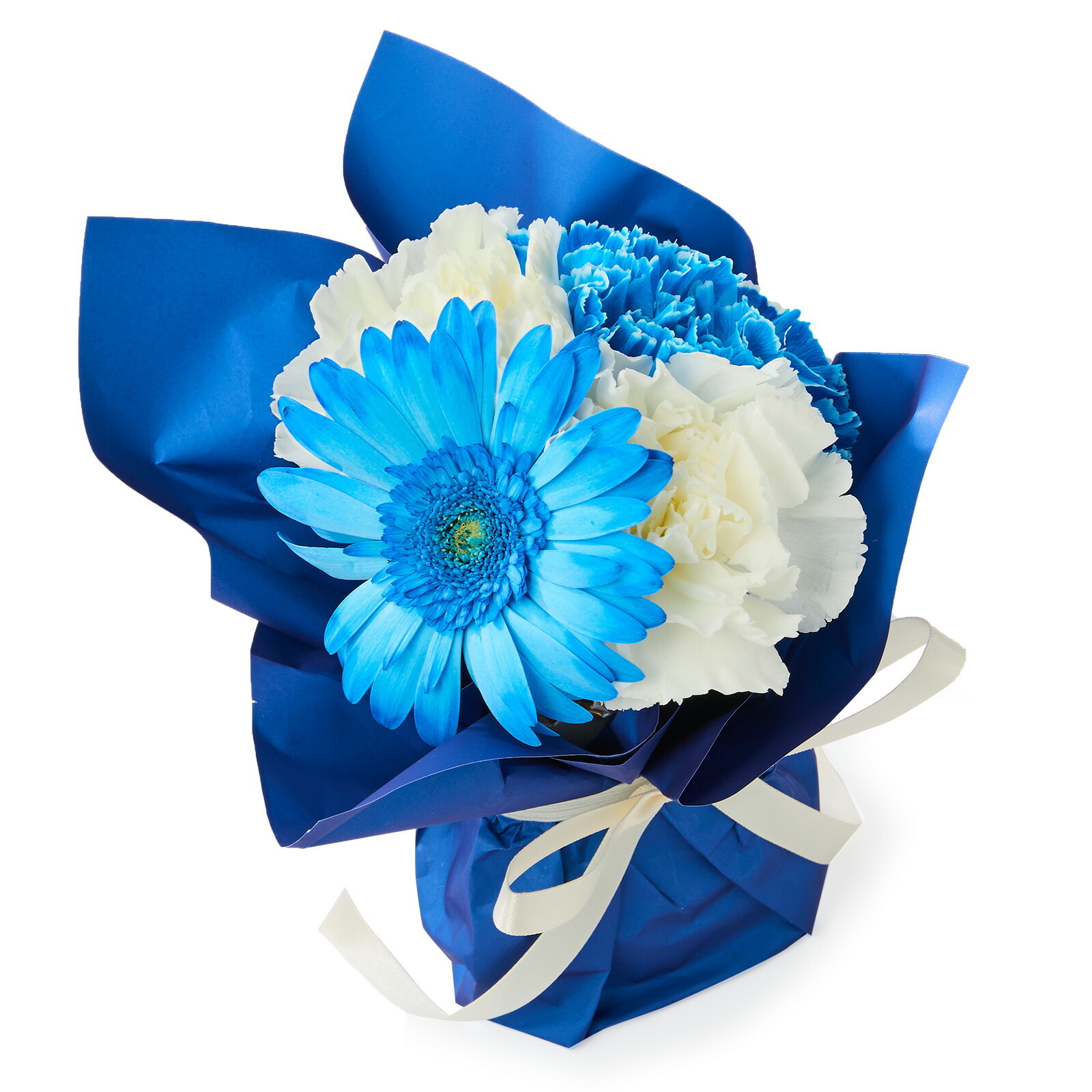 そのまま飾れるブーケ(ブルー、XSサイズ) Gift for youカード付き