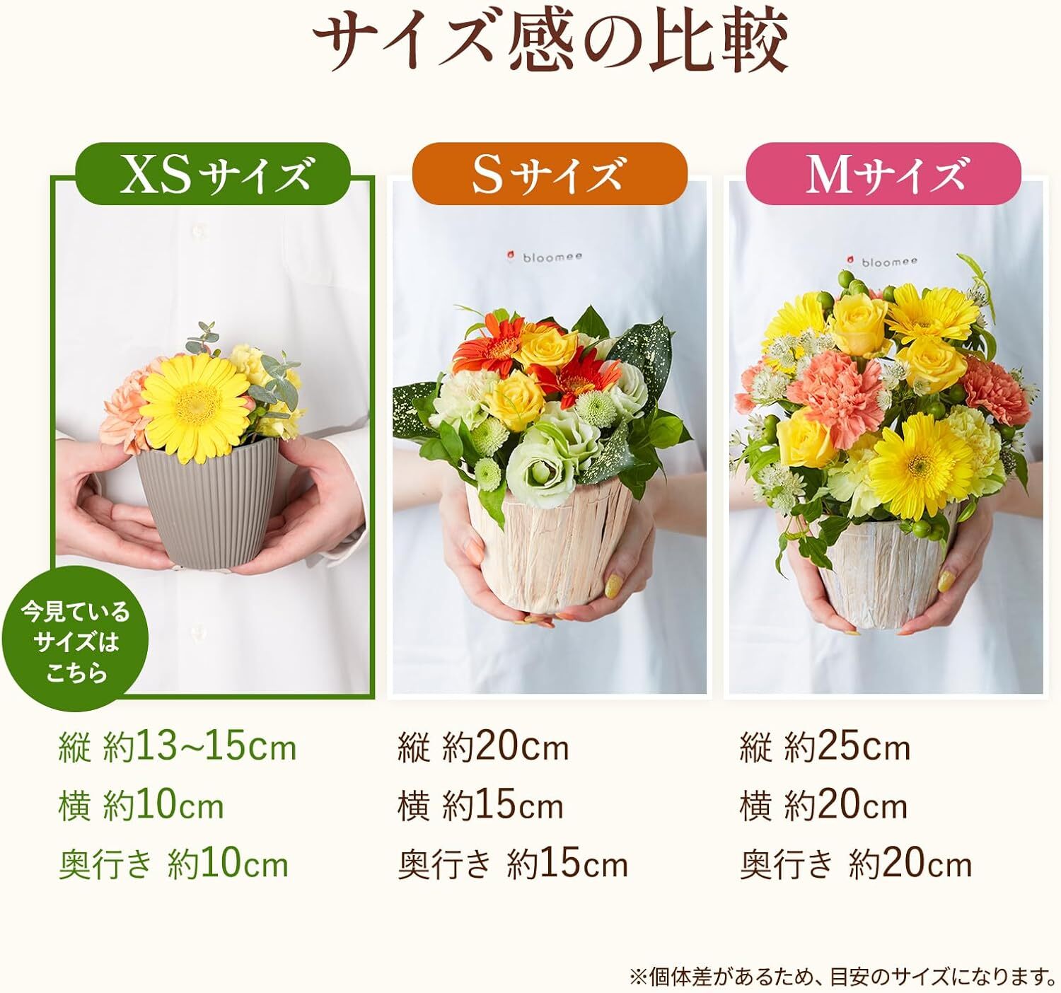 アレンジメント(ブルー)XSサイズ　Gift for youカード付き