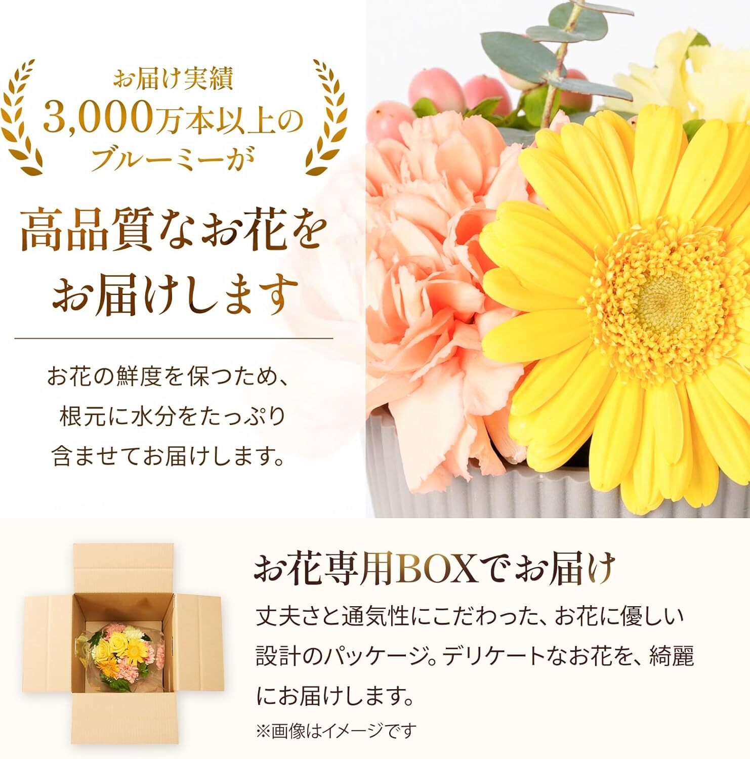 アレンジメント(ブルー)XSサイズ　Gift for youカード付き