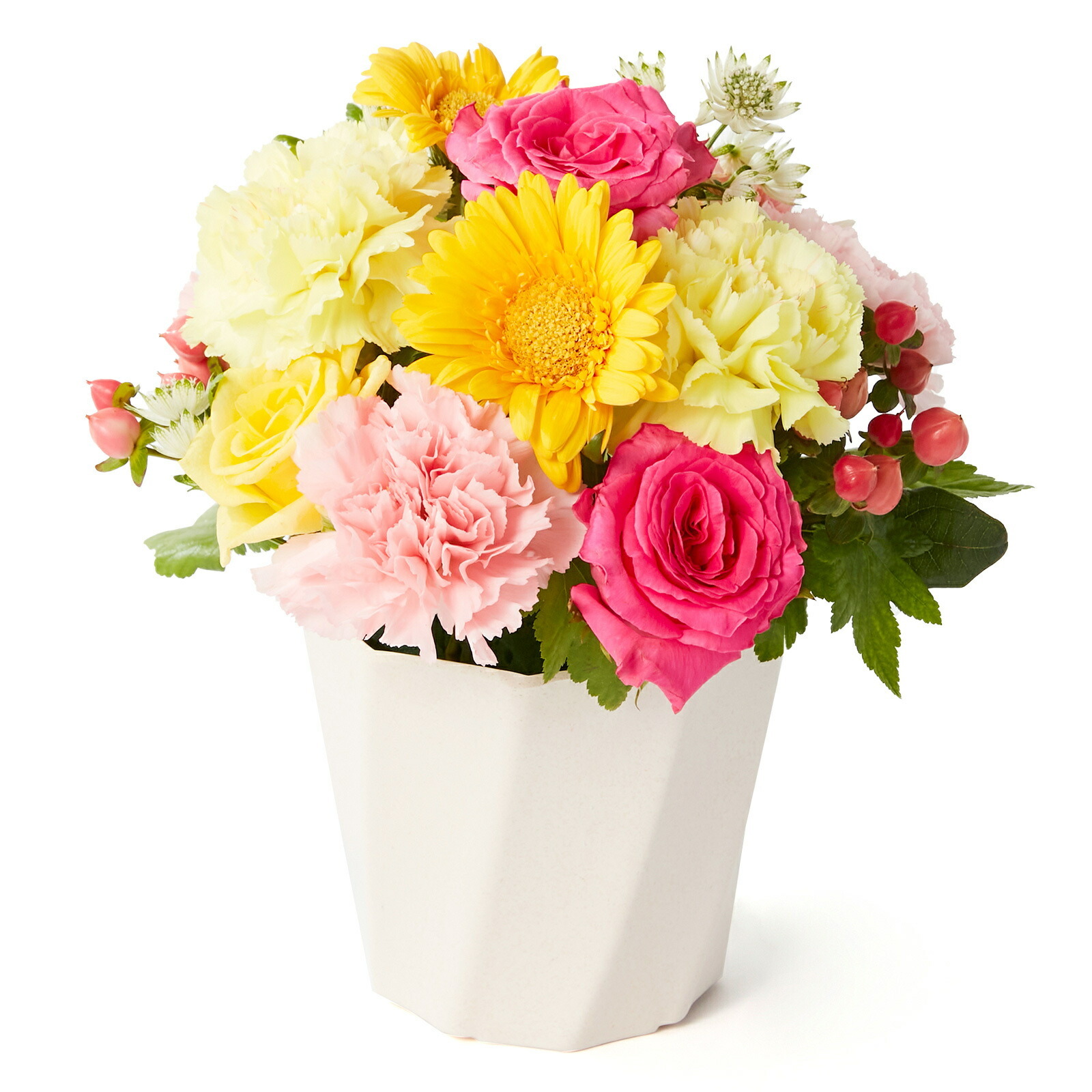 アレンジメント(カラフル) Mサイズ Happy Birthday カード付き