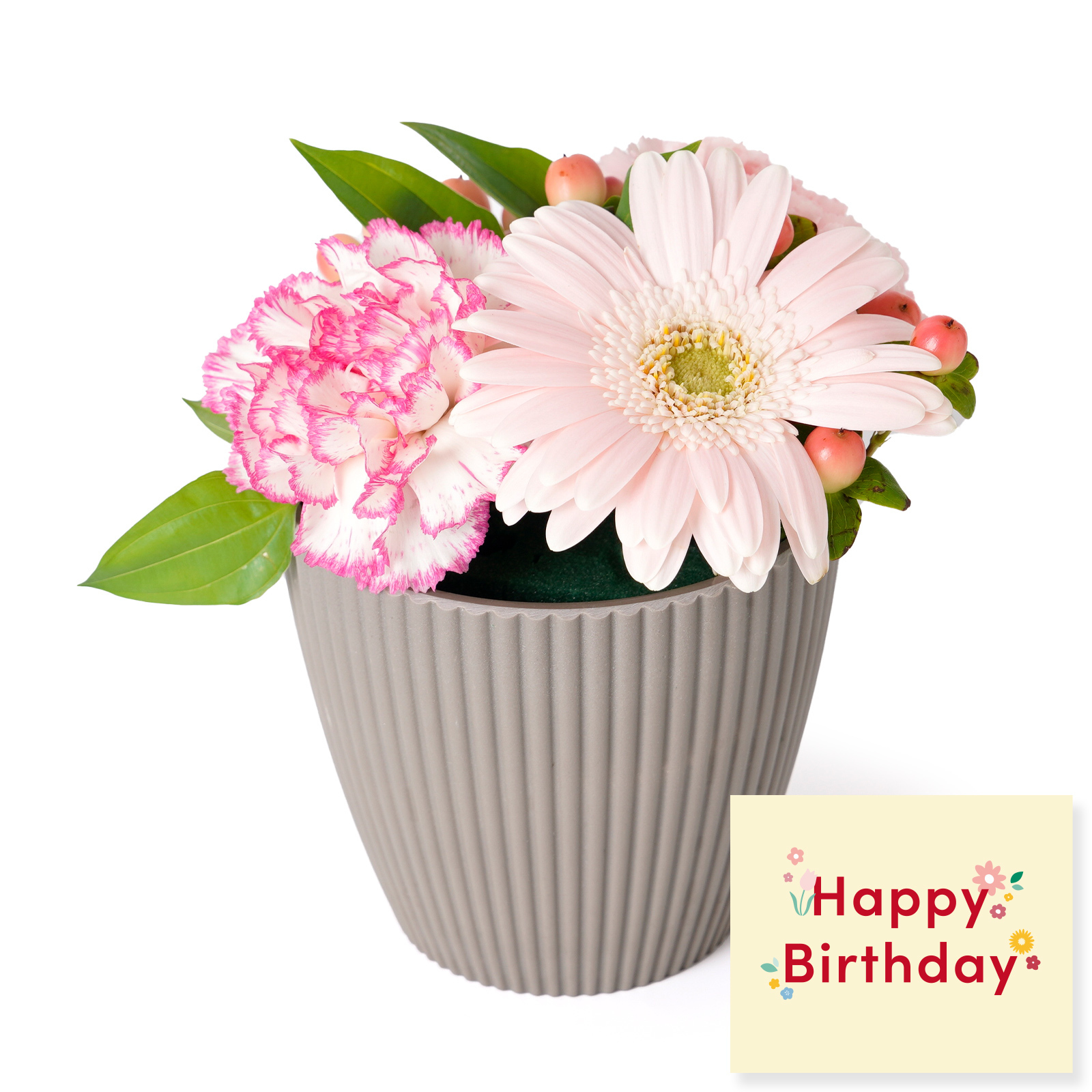 アレンジメント(ピンク)XSサイズ Happy Birthday カード付き