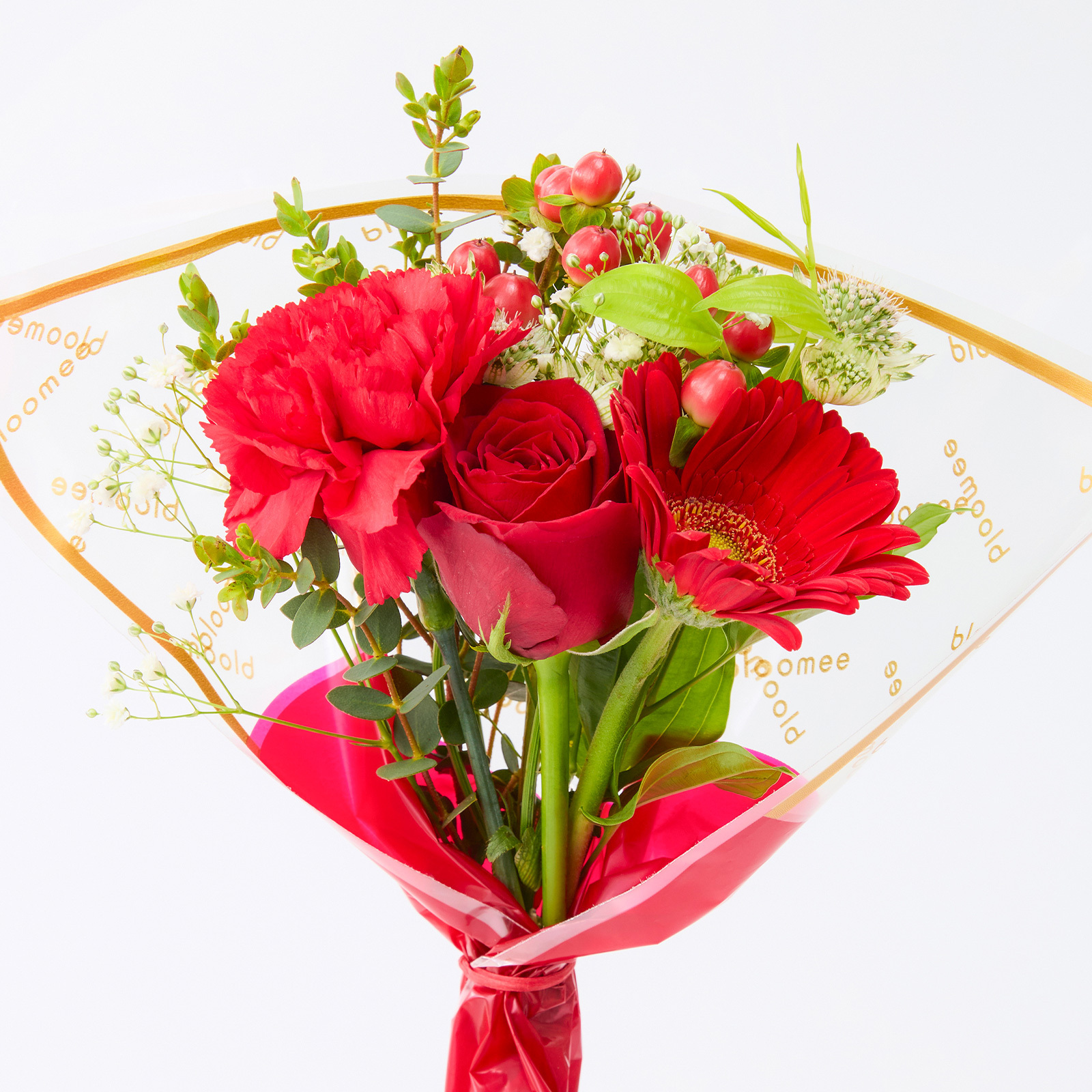 季節のお花ブーケ(8本) Happy Birthday カード付き