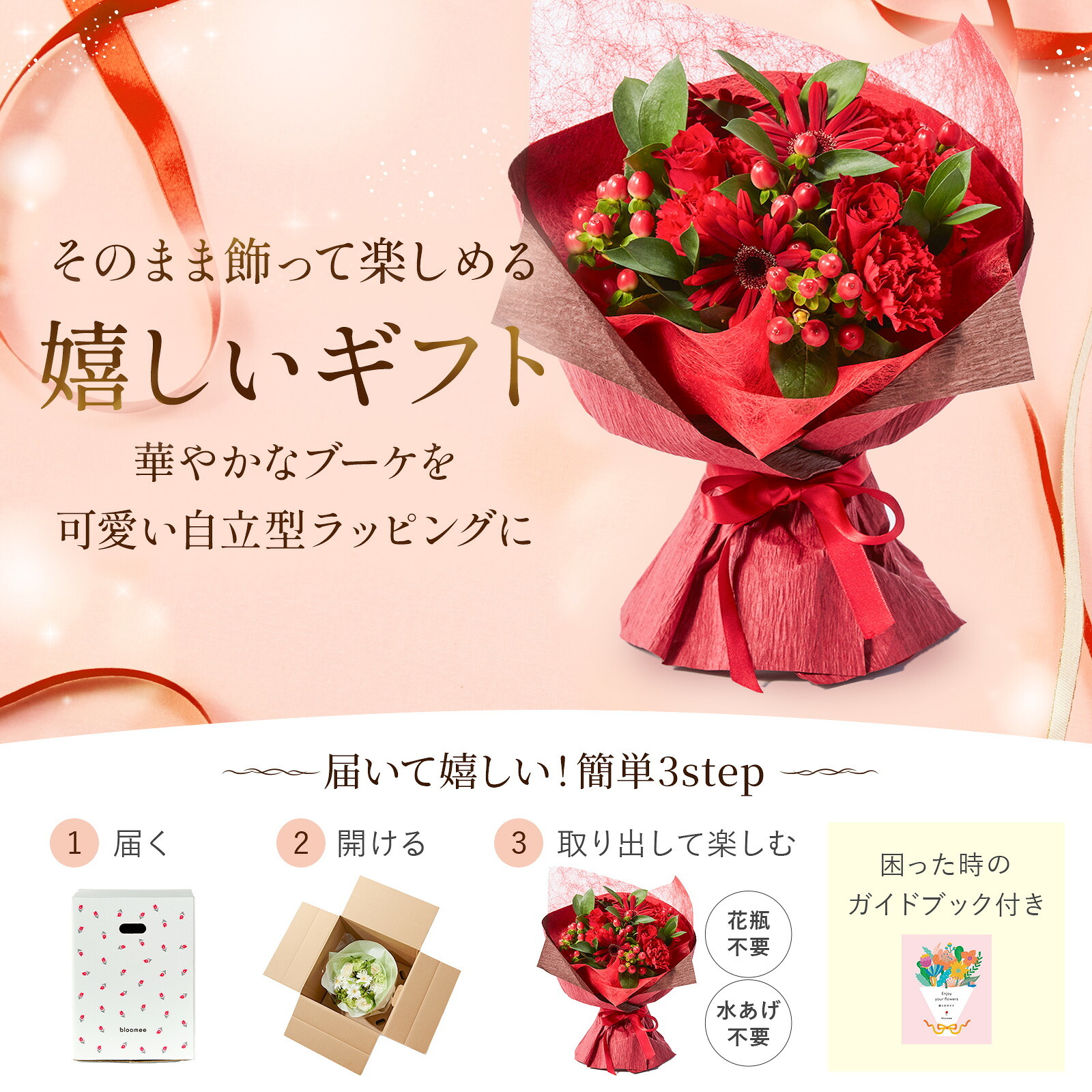 そのまま飾れるブーケ(黄色、Mサイズ) と 銀座千疋屋クッキー のセット【母の日カード付き】