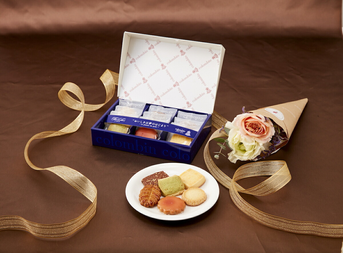 コロンバン フールセックと季節のお花のギフトセット Gift for you カード付き