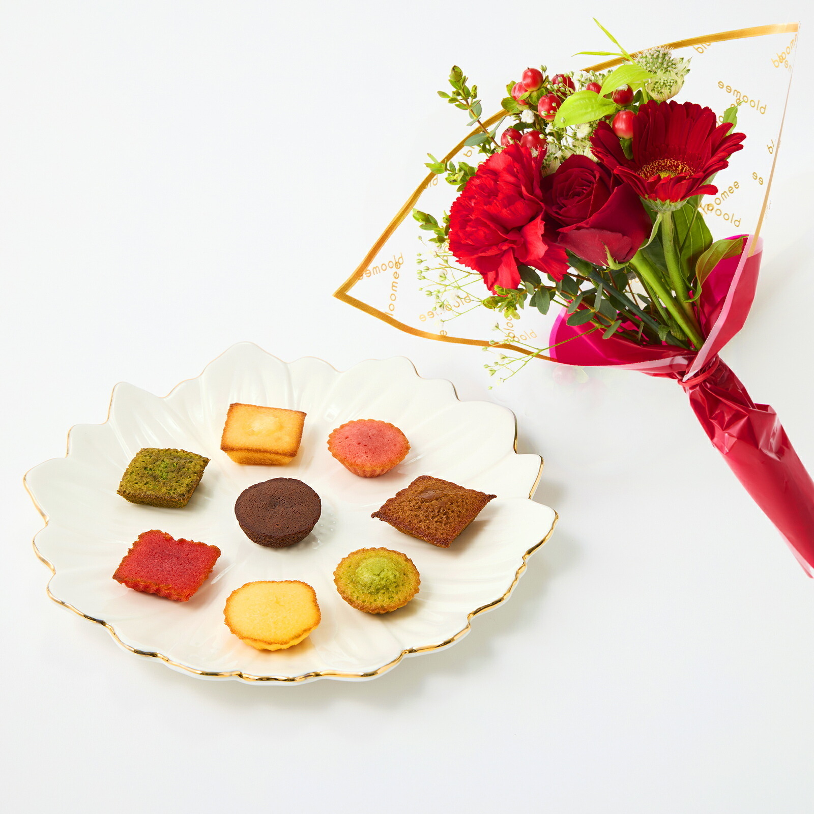 アンリ・シャルパンティエ　プティ・ガトー・アソルティとお花8本セット