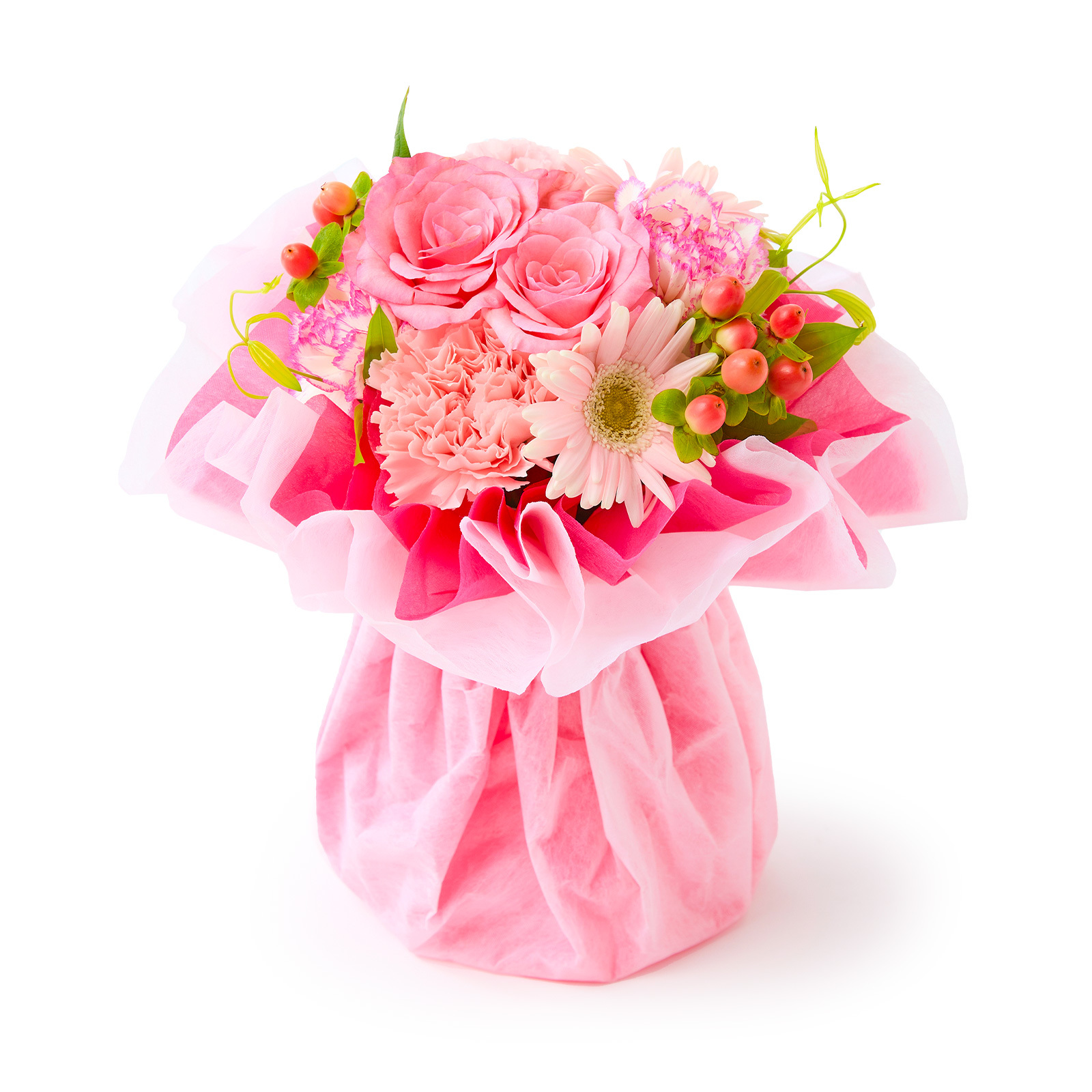 そのまま飾れるブーケ(ピンク、Sサイズ) | お花のギフト通販