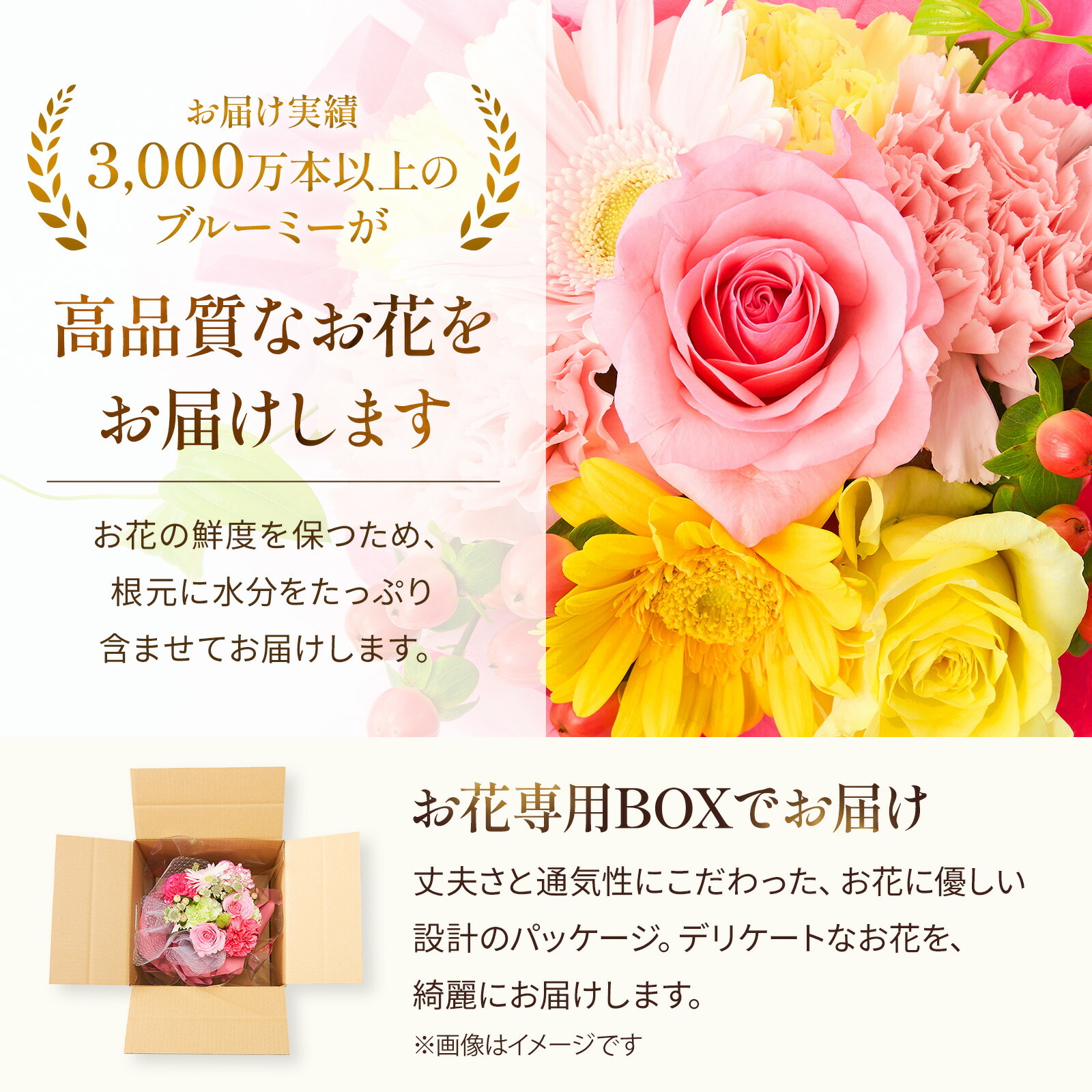 そのまま飾れるブーケ(カラフル、Sサイズ) Gift for youカード付き