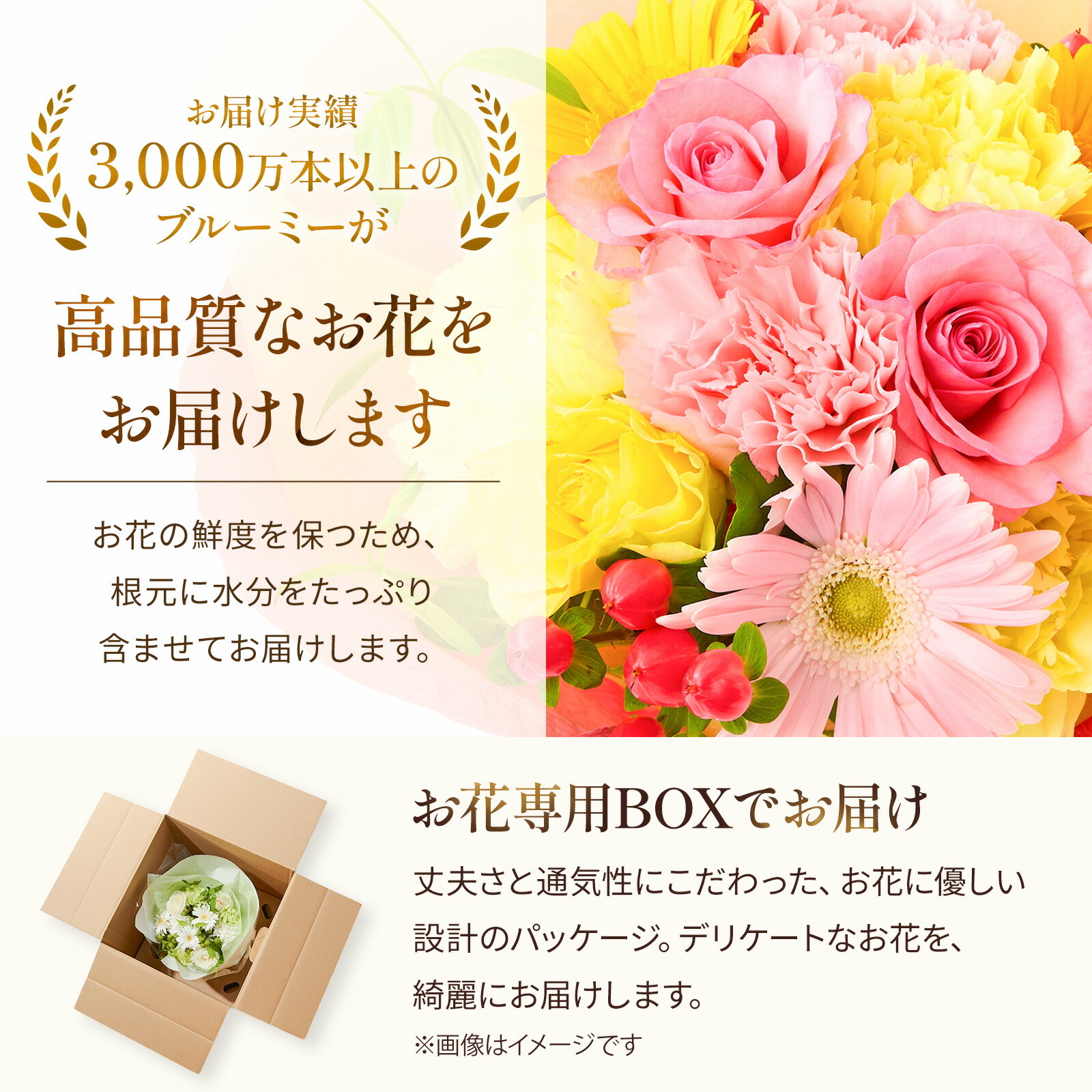そのまま飾れるブーケ(カラフル、Mサイズ) Thank youバルーン付き