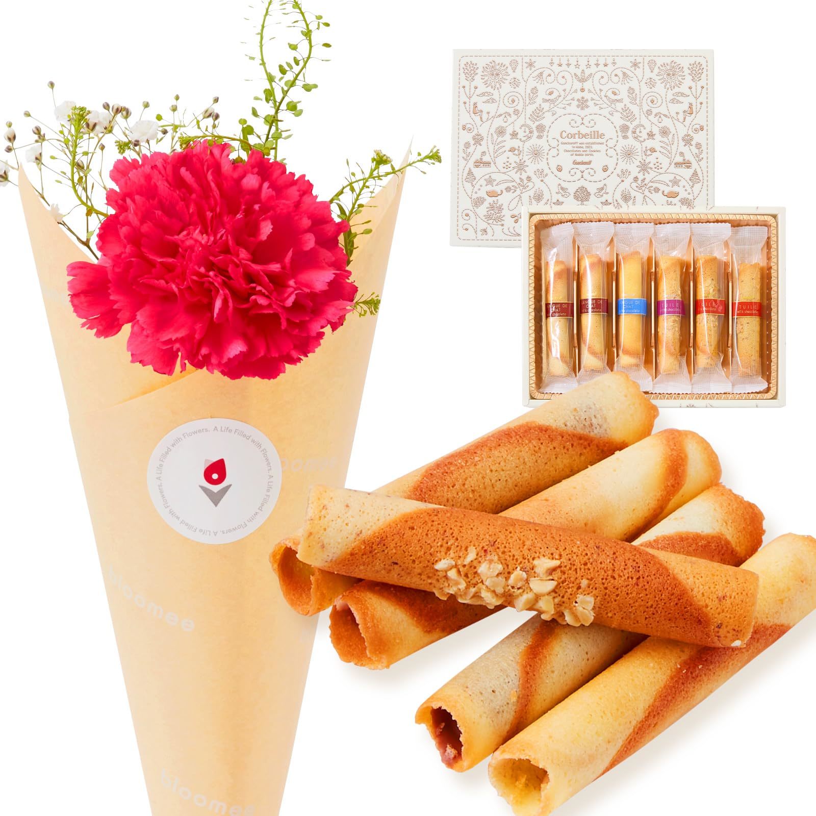 ゴンチャロフ コルベイユ と 季節のお花ブーケ(3本) | お花のギフト