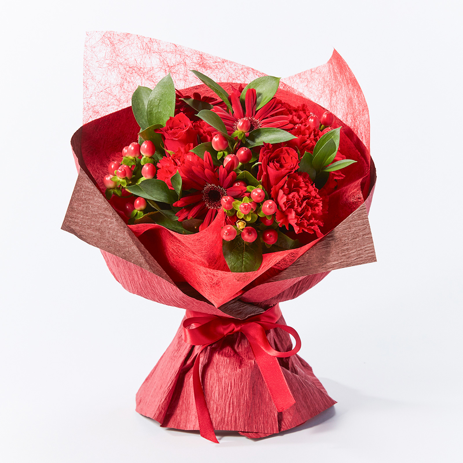 そのまま飾れるブーケ(赤色、Mサイズ)【母の日カード付き】