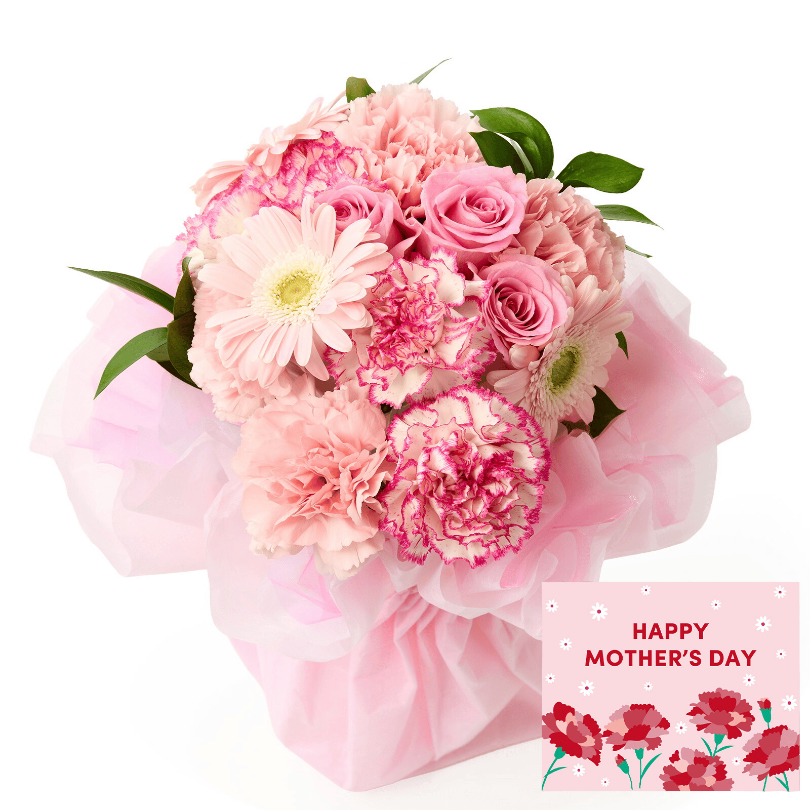 そのまま飾れるブーケ(ピンク、Mサイズ)【母の日カード付き】