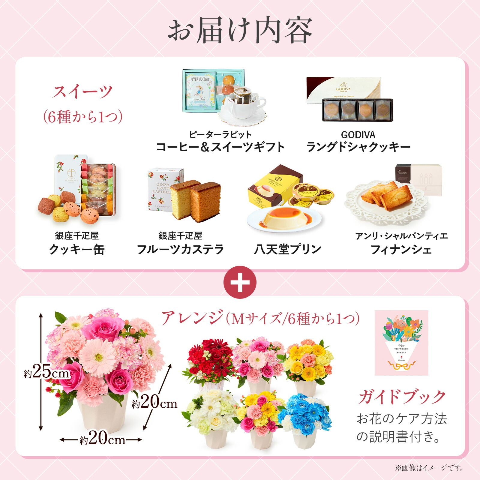 アレンジメントM(赤)ピーターラビットコーヒー＆スイーツギフトセット