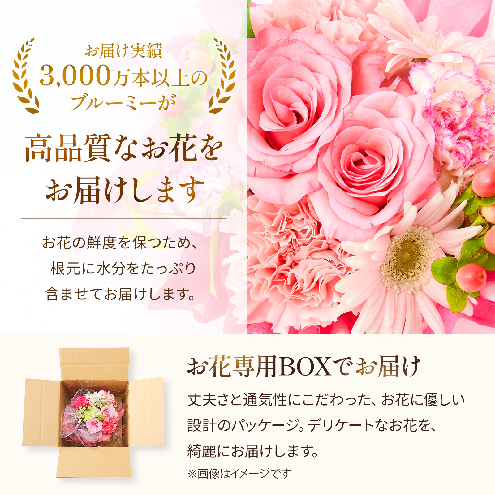 そのまま飾れるブーケ(プロにおまかせ)Sサイズ　Happy Birthdayバルーン付き