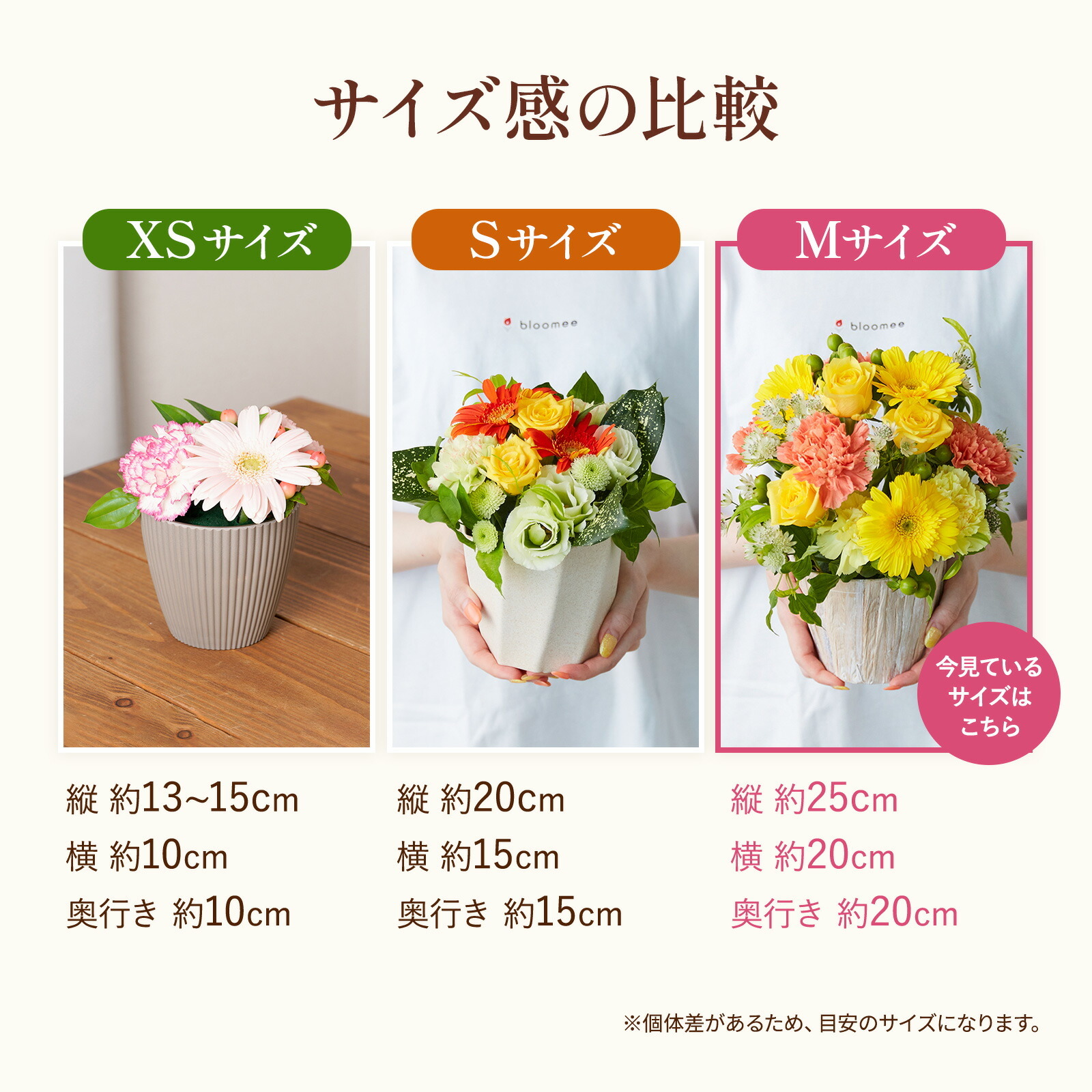 アレンジメント(ピンク)Mサイズ　Happy Birthdayバルーン付き