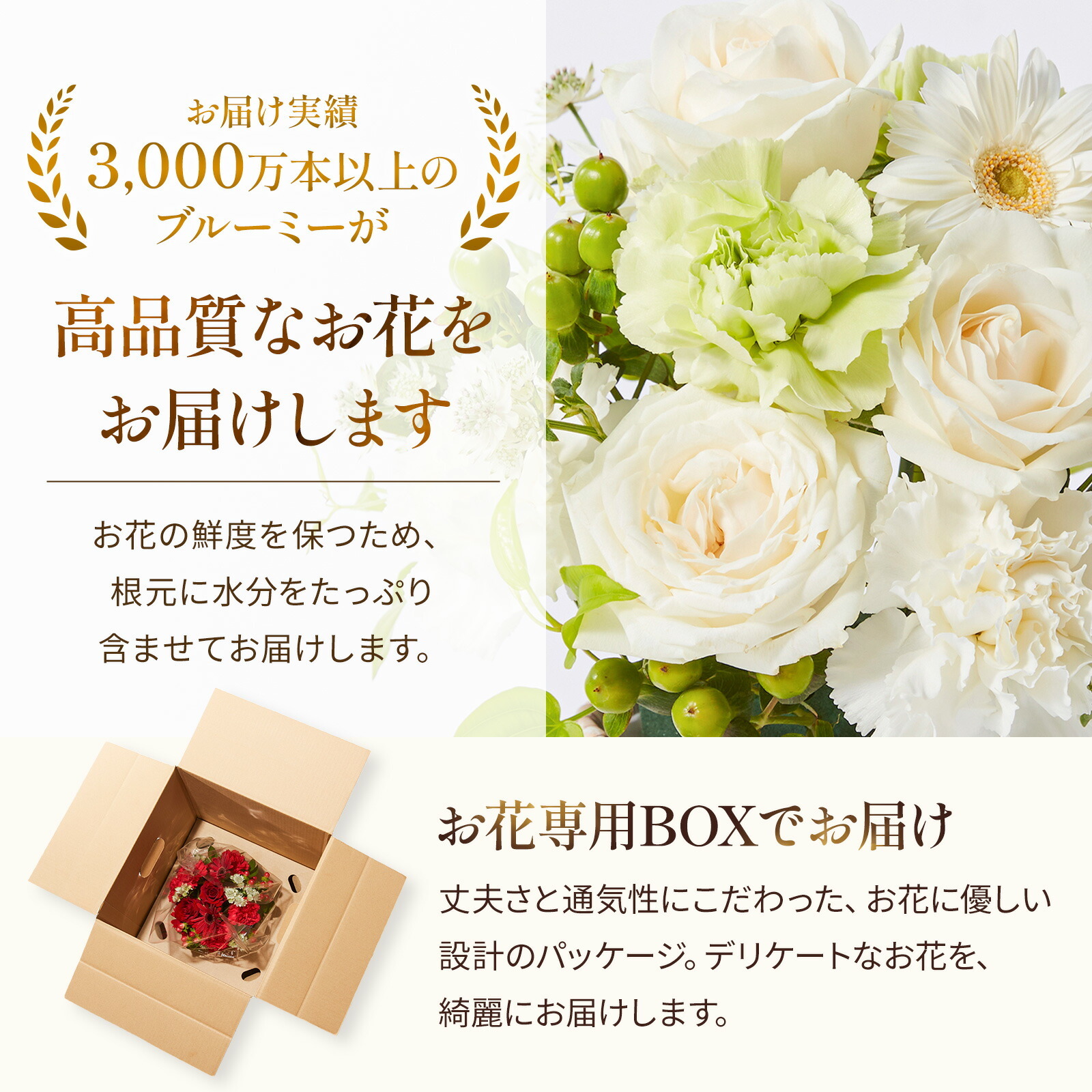 アレンジメント(白)Mサイズ　Thank youバルーン付き