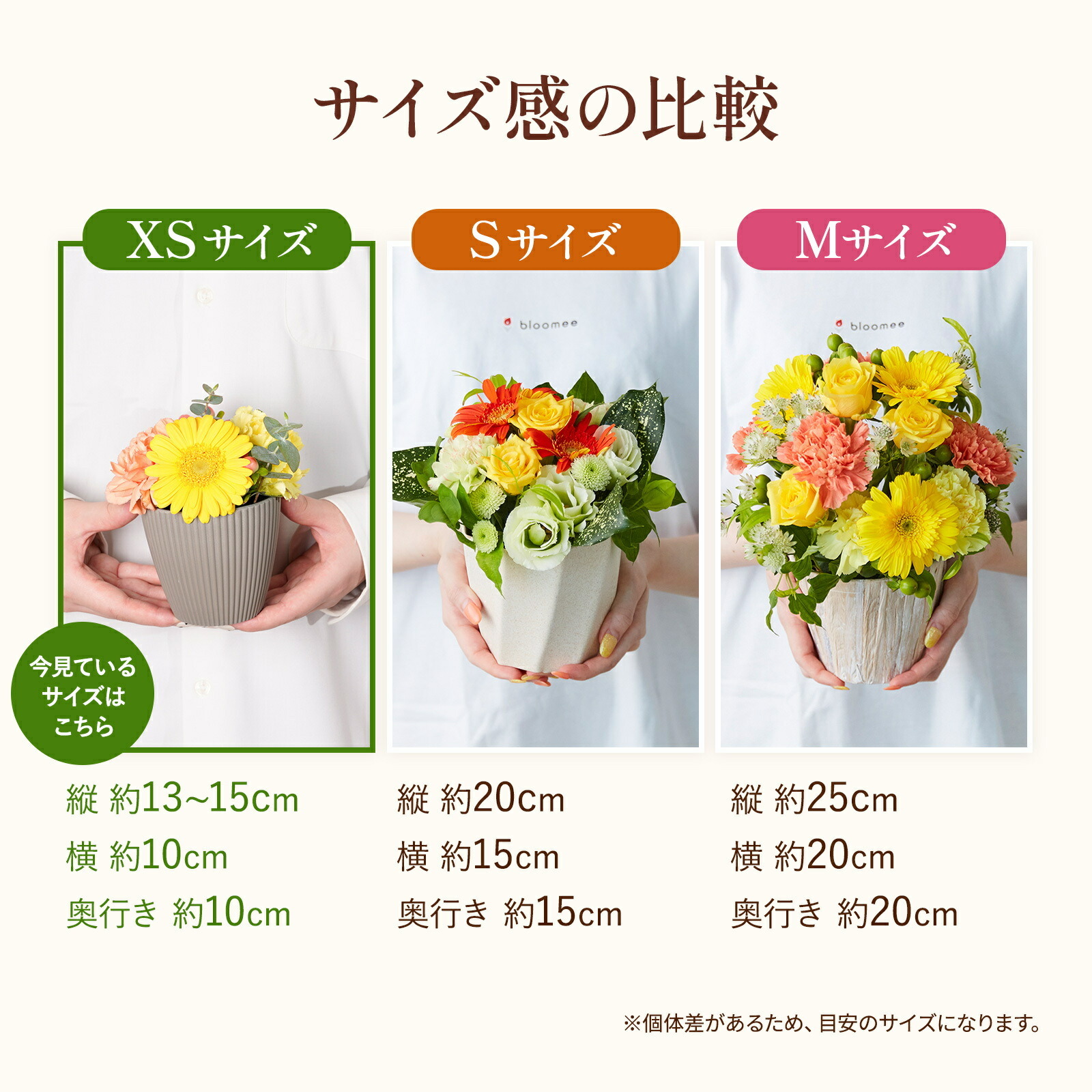 アレンジメント(黄)XSサイズ　Gift for youカード付き