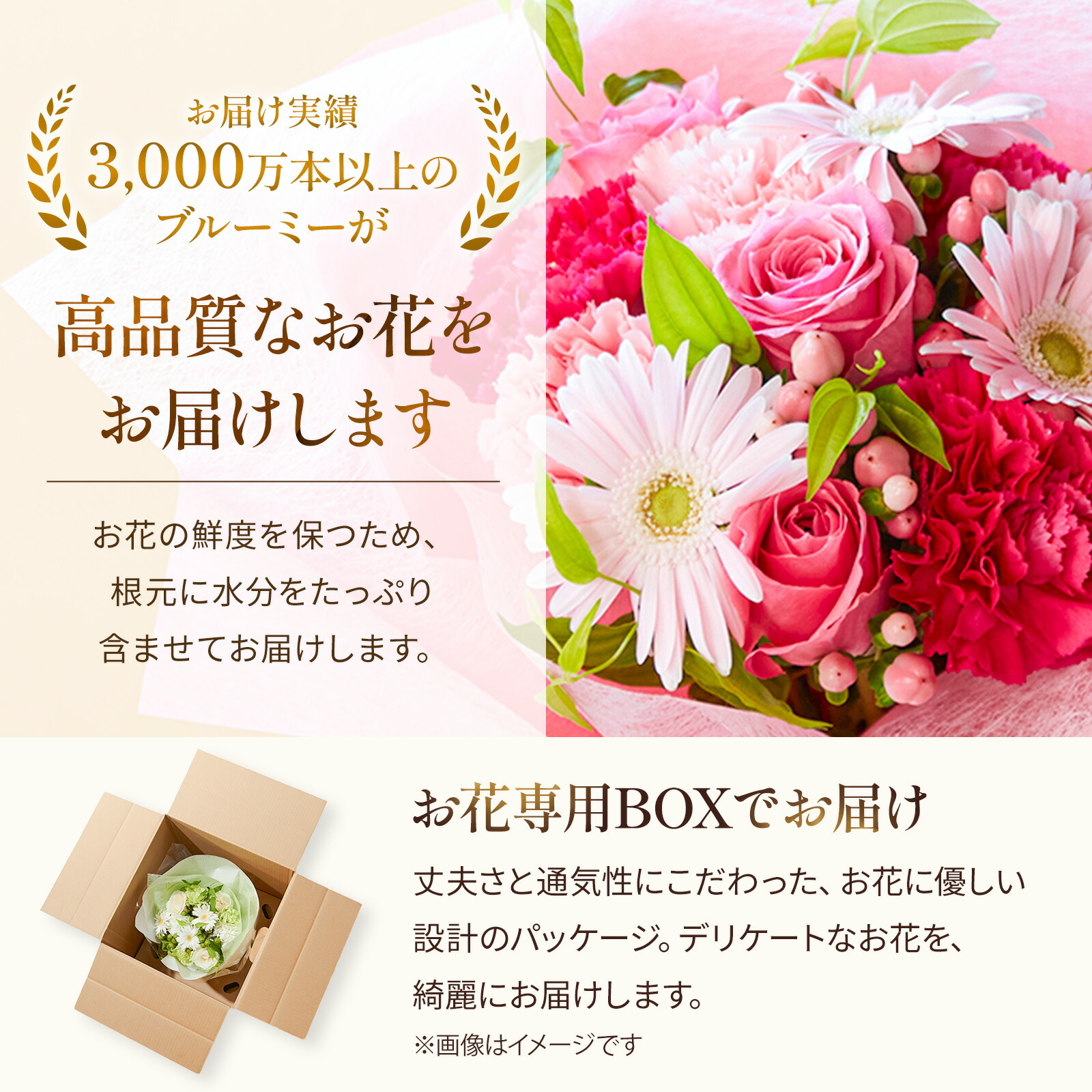 そのまま飾れるブーケ(ピンク)Mサイズ　Happy Birthdayバルーン付き
