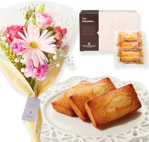 アンリ フィナンシェとお花8本　Gift for youカード付き