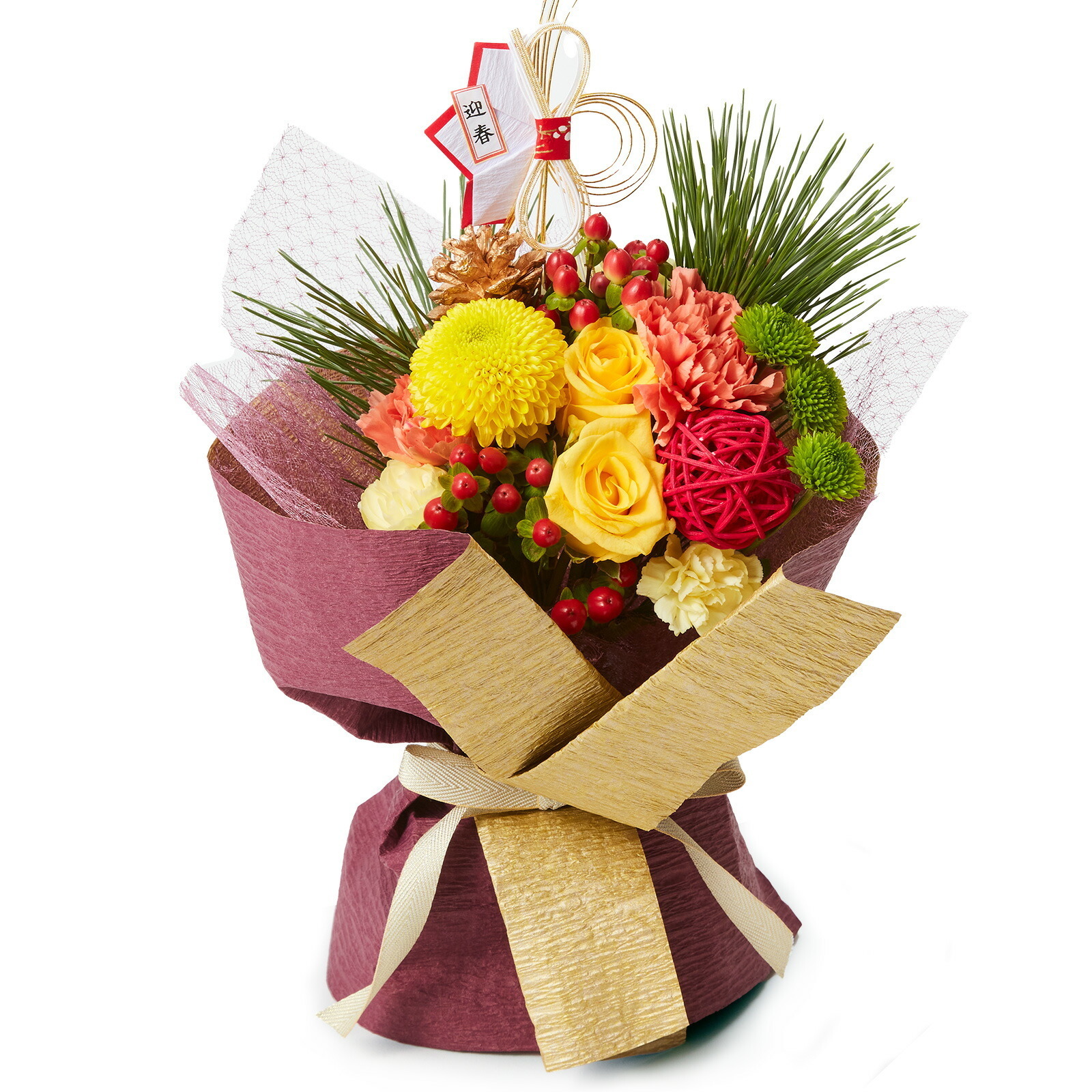 そのまま飾れるブーケ(お正月ver、Mサイズ)