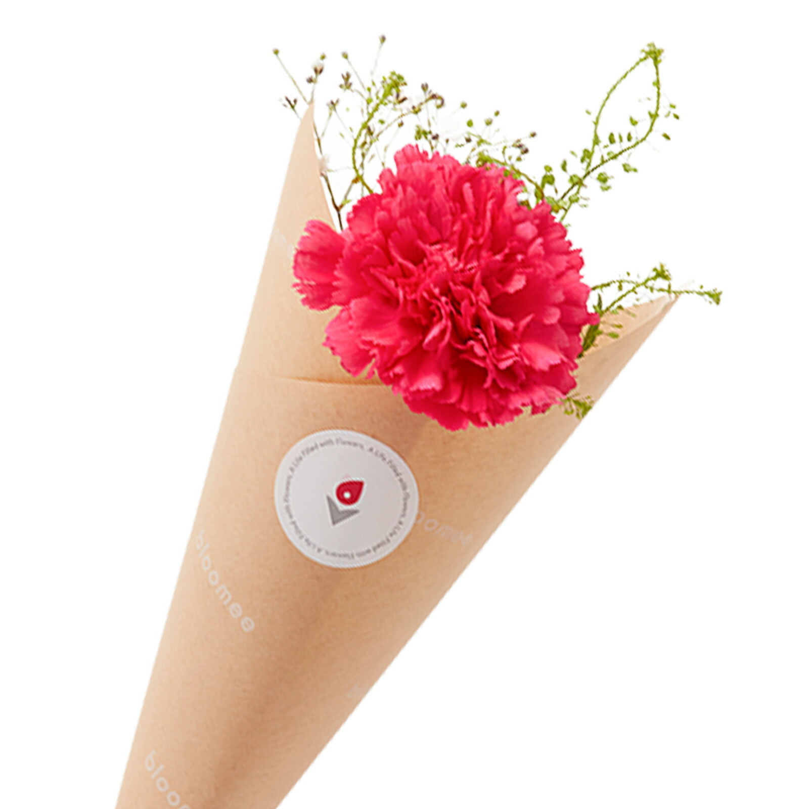 季節のお花3本ブーケ Happy Birthday カード付き